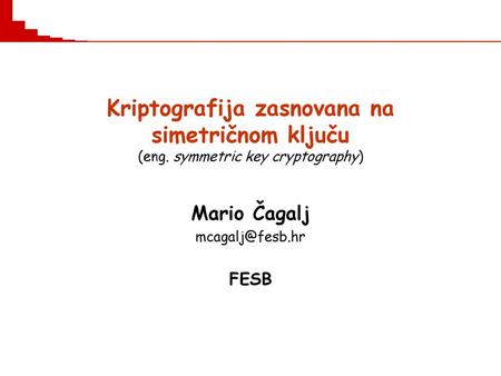 Kriptografija zasnovana na simetričnom ključu (eng