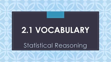 Statistical Reasoning