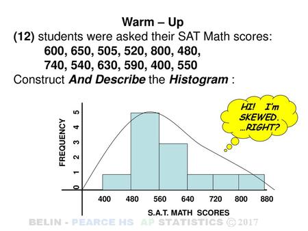 (12) students were asked their SAT Math scores: