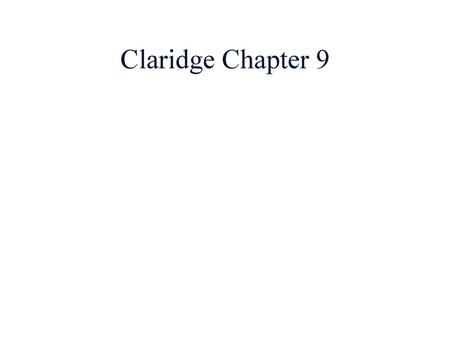 Claridge Chapter 9.