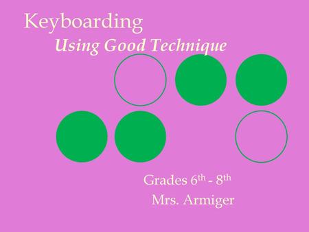 Keyboarding Using Good Technique