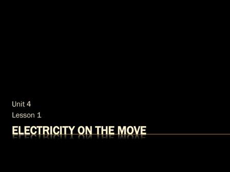 Electricity on the Move