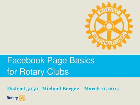 Facebook Page Basics for Rotary Clubs