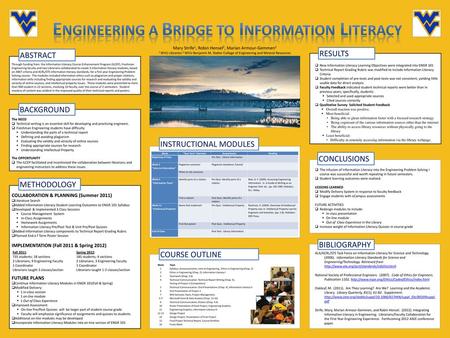 ENGINEERING A BRIDGE TO INFORMATION LITERACY