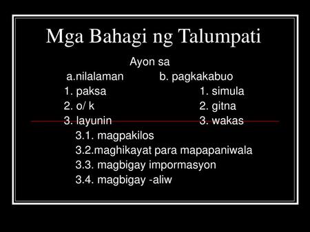 Mga Bahagi ng Talumpati