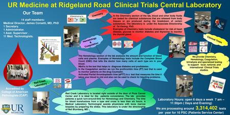 UR Medicine at Ridgeland Road Clinical Trials Central Laboratory