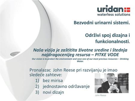 Bezvodni urinarni sistemi. Održivi spoj dizajna i funkcionalnosti.