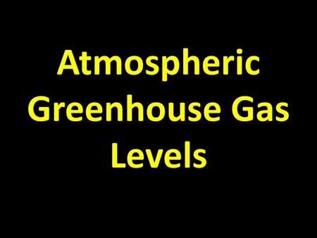 Atmospheric Greenhouse Gas Levels