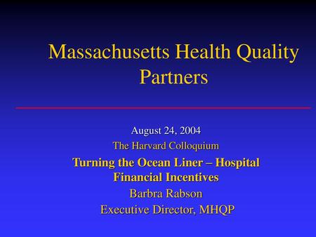 Massachusetts Health Quality Partners