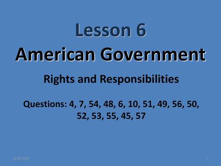 Lesson 6 American Government