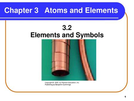 Chapter 3 Atoms and Elements