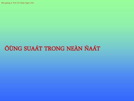 ÖÙNG SUAÁT TRONG NEÀN ÑAÁT