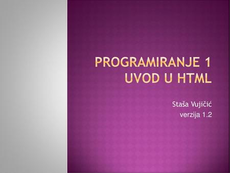 Programiranje 1 uvod u html