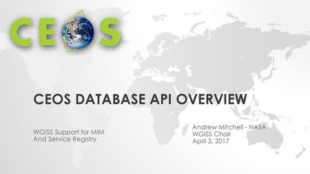 CEOS Database API Overview