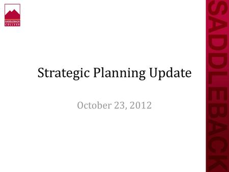 Strategic Planning Update