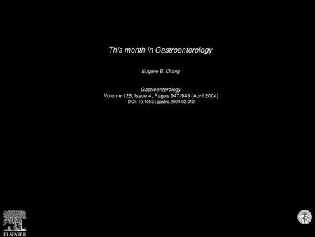 This month in Gastroenterology