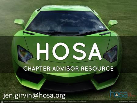 HOSA CAR = Chapter Advisor Resource