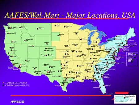 AAFES/Wal-Mart - Major Locations, USA