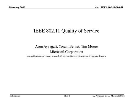 IEEE Quality of Service