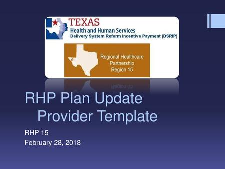 RHP Plan Update Provider Template