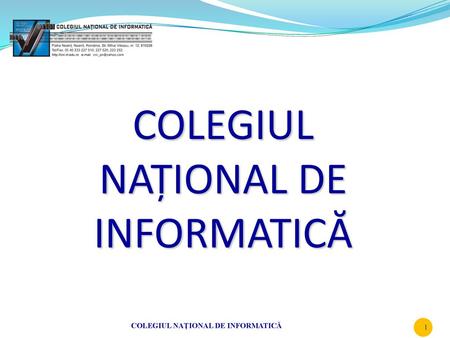 COLEGIUL NAȚIONAL DE INFORMATICĂ