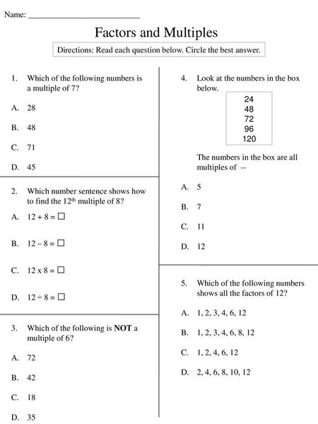 Directions: Read each question below. Circle the best answer.