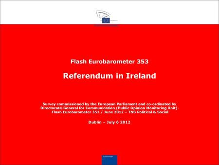 Flash Eurobarometer 353 Referendum in Ireland