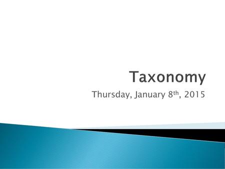 Taxonomy Thursday, January 8th, 2015.