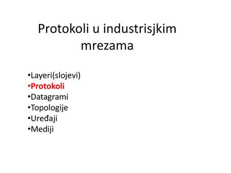 Protokoli u industrisjkim mrezama