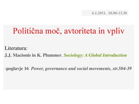 Politična moč, avtoriteta in vpliv