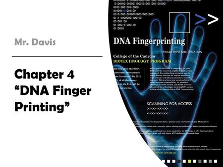 Chapter 4 “DNA Finger Printing”