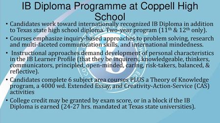 IB Diploma Programme at Coppell High School