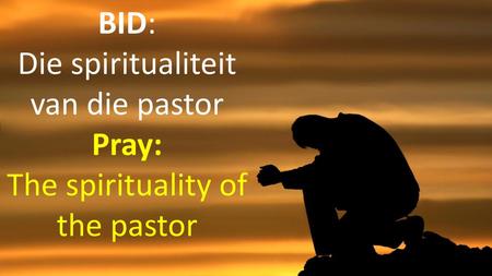 The spirituality of the pastor