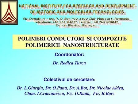 POLIMERI CONDUCTORI SI COMPOZITE POLIMERICE NANOSTRUCTURATE