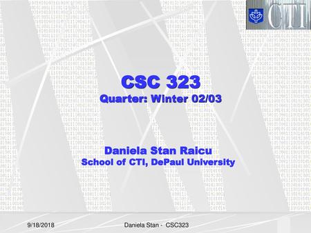 Daniela Stan Raicu School of CTI, DePaul University