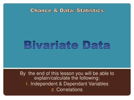 Chance & Data: Statistics