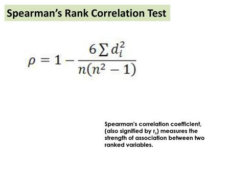 Spearman’s Rank Correlation Test