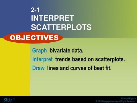 2-1 INTERPRET SCATTERPLOTS