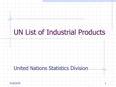 UN List of Industrial Products