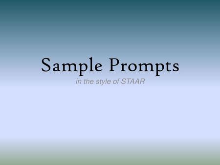 Sample Prompts in the style of STAAR