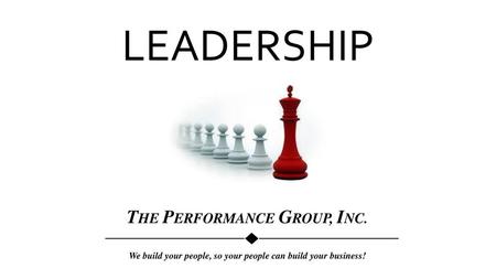 THE PERFORMANCE GROUP, INC.