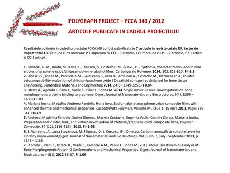 POLYGRAPH PROJECT – PCCA 140 / 2012