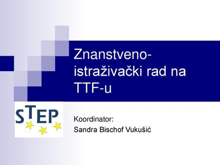 Znanstveno-istraživački rad na TTF-u