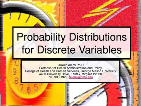 Probability Distributions for Discrete Variables