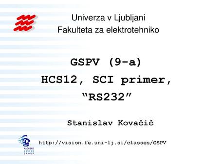 HCS12 – uporaba SCI Priprava vmesnika: Pošiljanje/sprejemanje