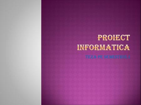 Proiect informatica Teza pe semestrul I.