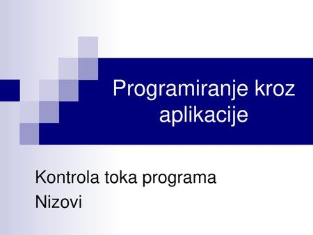 Programiranje kroz aplikacije