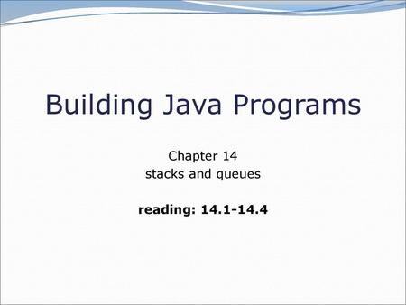 Building Java Programs