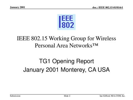 IEEE Working Group for Wireless Personal Area Networks™