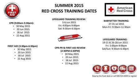 RED CROSS TRAINING DATES